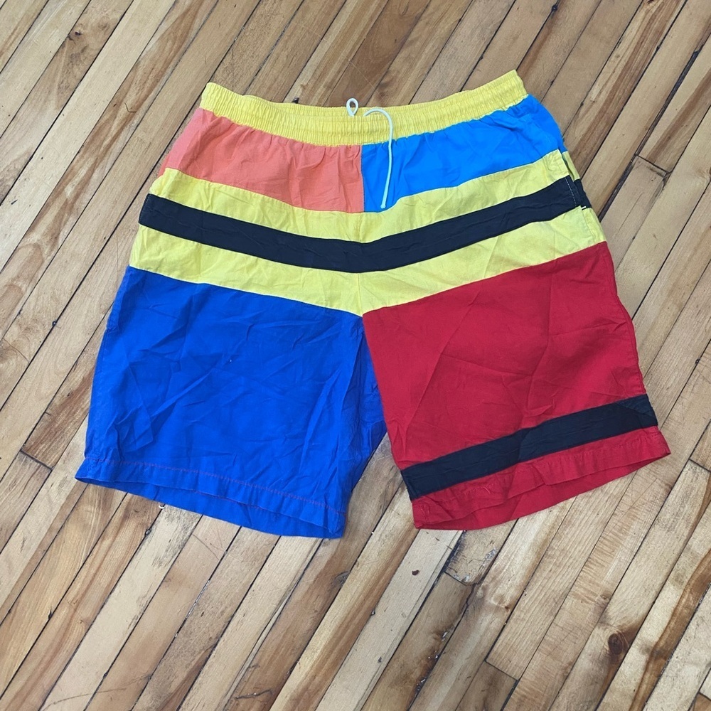 Vintage 90s Colorblock Swim Trunks